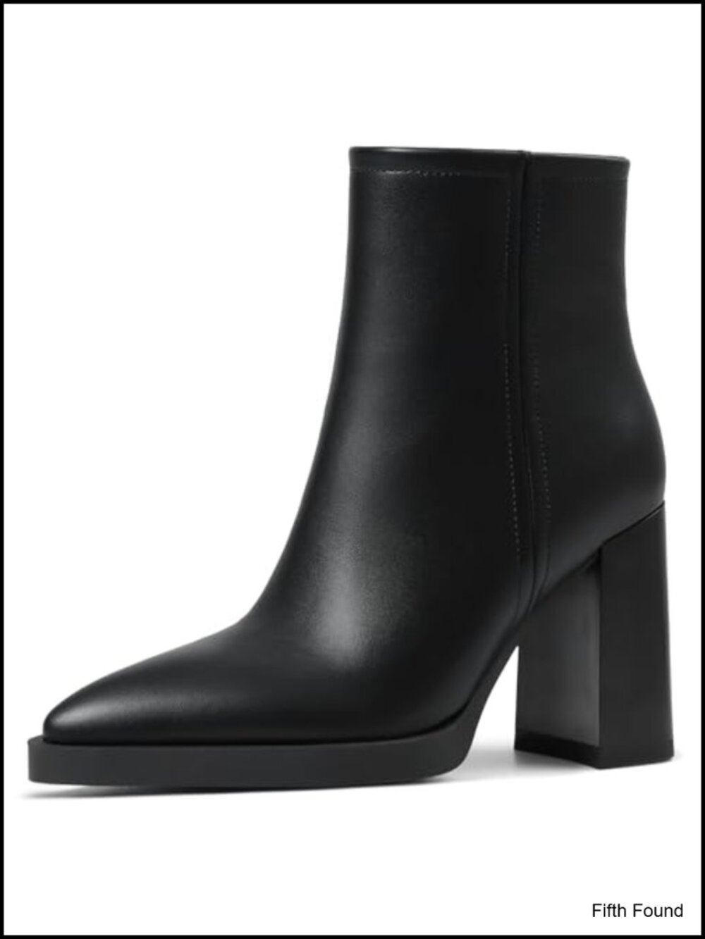 Women's Platform Pointed Toe Ankle Boots Block Heel Side Zip Booties